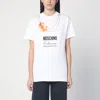 Moschino Oversized Cotton T-shirt With Playful Croissant Print In White