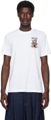 Moschino Teddy Logo Print Crewneck T-shirt In White