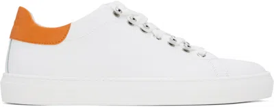 Moschino White ''s' Sneakers In White/orange