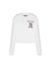 Moschino White Organic Cotton Sweatshirt In White