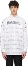 Moschino White Poetry Messages Shirt In Multi White
