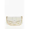 Moschino Love Textured Faux Leather Shoulder Bag With Clamp Front
