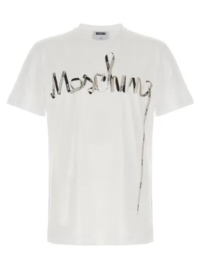 Moschino Couture Printed Cotton Tshirt In White