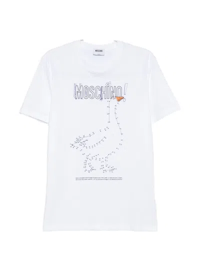 Moschino White Short-sleeve T-shirt With Playful Graphic
