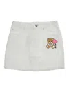 Moschino White Skirt With Teddy Bear Motif On The Front In Denim Girl In White