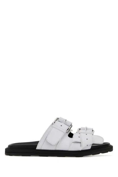 Moschino White Slip On Sandals