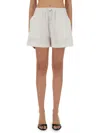 Moschino White Solid Shorts In White