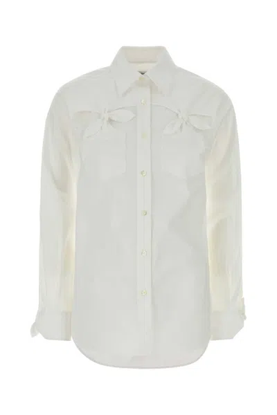 Moschino White Stretch Poplin Shirt