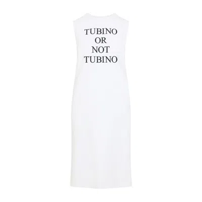 MOSCHINO WHITE STRETCH VISCOSE MIDI DRESS