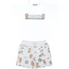 Moschino Multicolor Set For Baby Boy With Teddy Bear And Logo In White