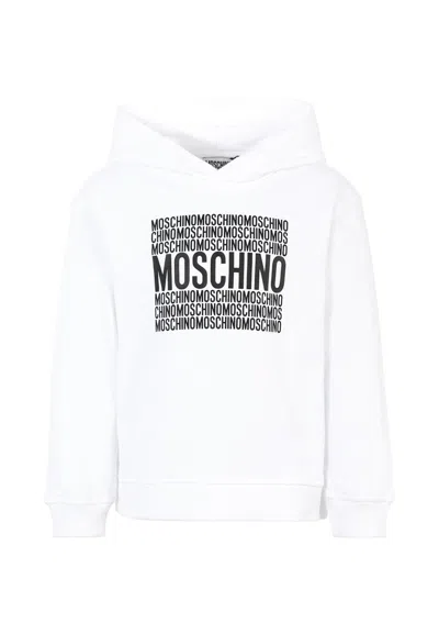 Moschino White Sweatshirt For Kids With Logo