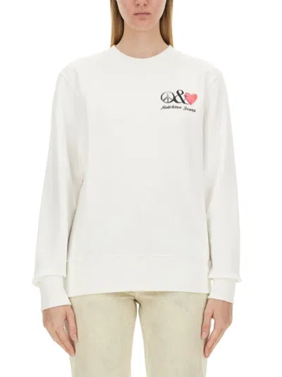 MOSCHINO WHITE SWEATSHIRT WITH EYE-CATCHING LOGO DESIGN