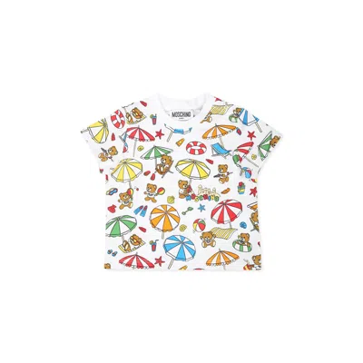 Moschino White T-shirt For Baby Boy With Teddy Bear