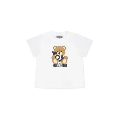 Moschino White T-shirt For Babykids With Teddy Bear
