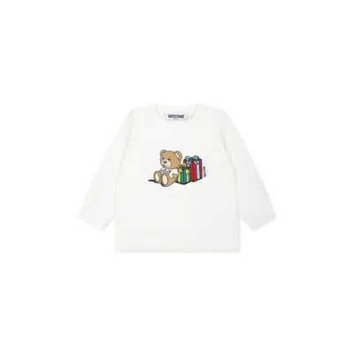 Moschino White T-shirt For Babykids With Teddy Bear