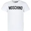 MOSCHINO WHITE T-SHIRT FOR KIDS WITH LOGO