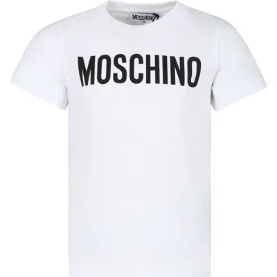 Moschino White T-shirt For Kids With Logo