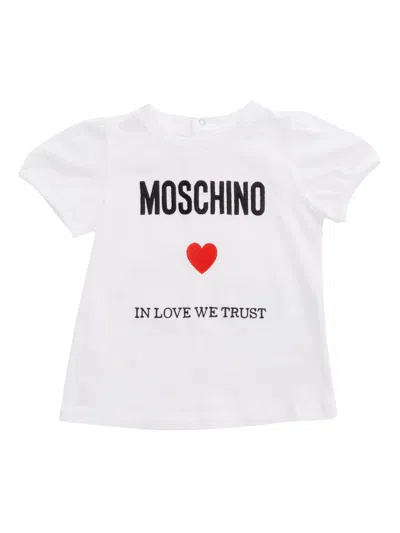 Moschino Babies' White T-shirt With Logo