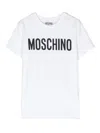 Moschino T-shirt In Jersey Logo Print In White