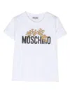 MOSCHINO WHITE T-SHIRT WITH MOSCHINO TEDDY FRIENDS PRINT