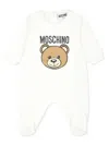 Moschino White Babygrow For Baby Kids With Teddy Bear In White