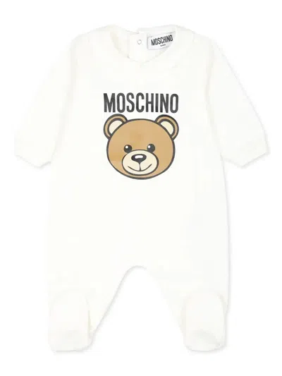 Moschino White Babygrow For Baby Kids With Teddy Bear