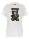 Moschino Logo Printed Cotton Jersey T-shirt In White