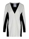 Moschino Black And White Wool Cardigan In Blanco