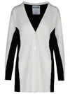 Moschino Black And White Wool Cardigan In White