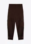 Moschino Wide Cargo Trousers For Women In Brown