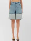 Moschino Wide Fit Denim Bermuda Shorts With Contrast Hem