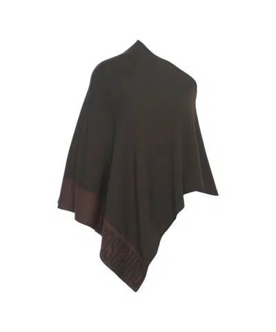 Moschino Wide-fit Poncho With Contrasting Collar In Black