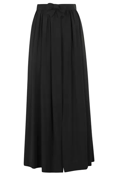 Moschino Bow Detailed Wide Leg Pants In Black