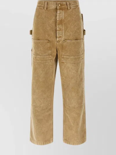 Moschino Wide Leg Cargo Trousers And Pockets In Brown