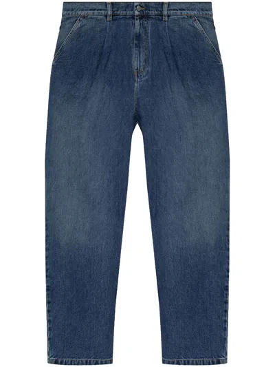 Moschino Wide-leg Cotton Jeans In Blue