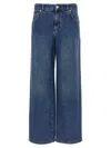 Moschino Wide-leg Denim Jeans With Teddy Button Closure In Blue