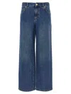 Moschino Wide-leg Denim Jeans With Teddy Button Closure In Blue
