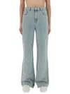 Moschino Wide-leg Light Blue Denim Jeans In Blue