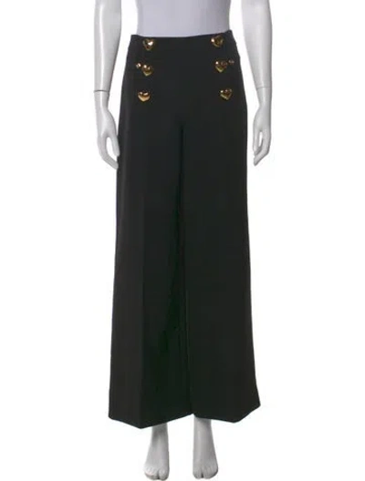 Pre-owned Moschino Wide Leg Pants In Black