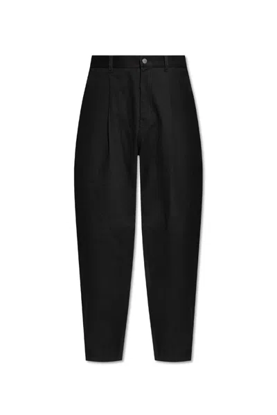 Moschino Logo Patch Trousers In Black