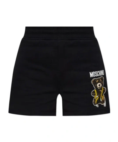 Moschino Wide Leg Shorts In Black