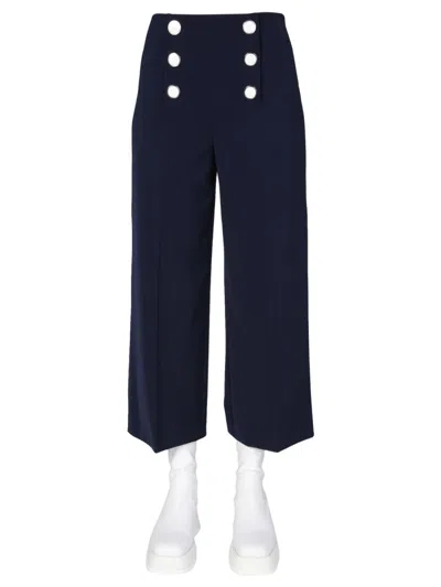 Moschino Wide Leg Trousers In Blue