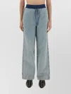 Moschino Wide-leg Denim Jeans With Drawstring Waistband In Blue