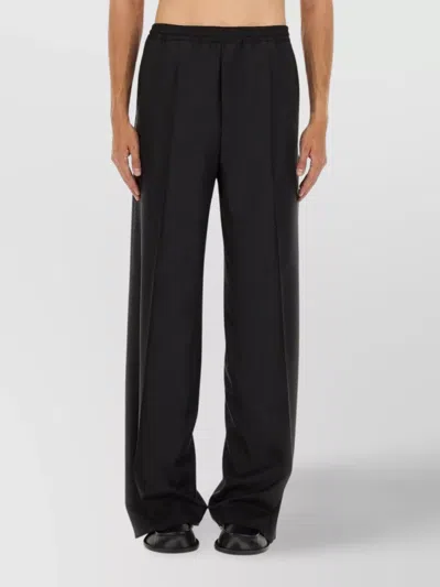 Moschino Wide Leg Trousers Elastic Waistband In Black