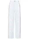 Moschino Wide-leg White Jeans With Laurel Crown Patch