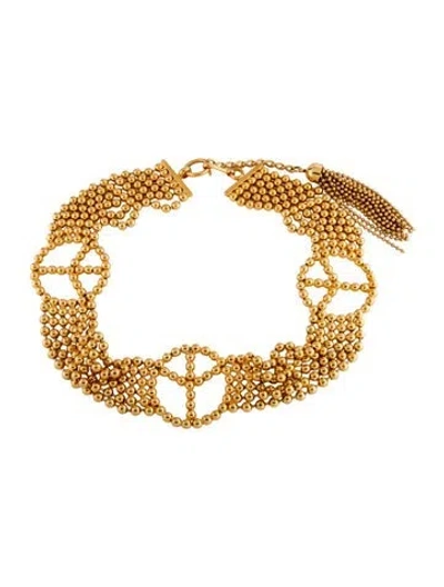 Pre-owned Moschino Wide Metal Chain-link Belt In Gold