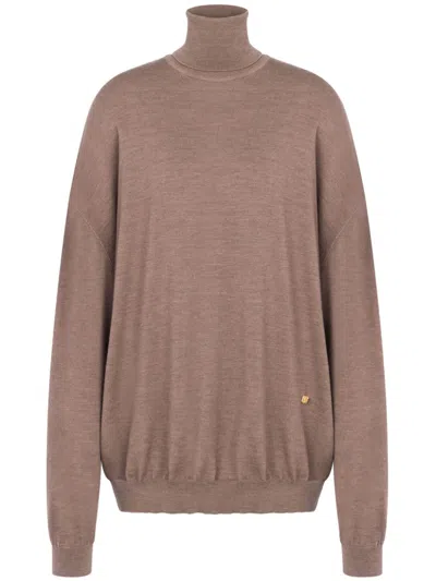 Moschino Wide-sleeves Virgin Wool Jumper In Dove