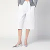 Moschino Wide White Bermuda Shorts In Cotton Women In White