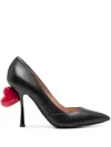 Moschino Sculpted Stiletto With Heart Detail In Black