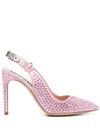Moschino Crystal Embellished Pointed Toe Stiletto Pump In Pink